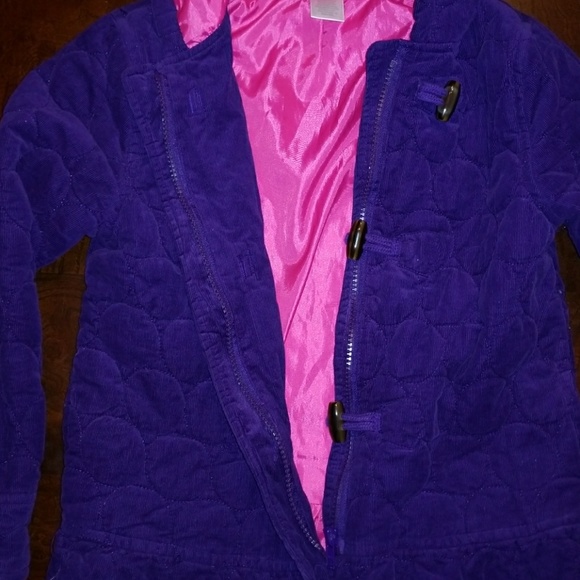 Girls Gymboree quilted purple jacket - Picture 3 of 5
